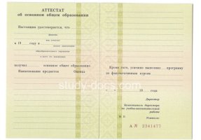 Аттестат за 9 класс 1995-2006 в Долгопрудном